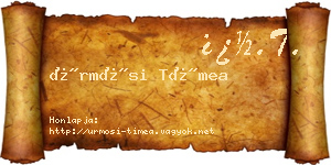 Ürmösi Tímea névjegykártya